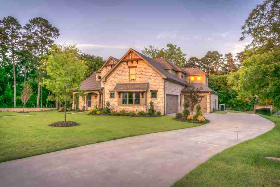 suburban home and yard