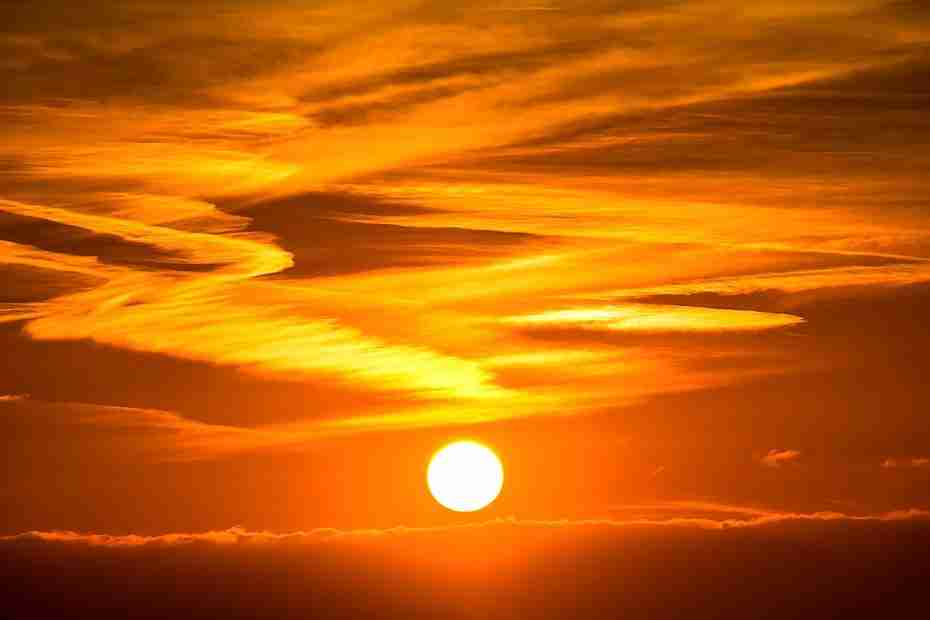 sunset and clouds in the sky